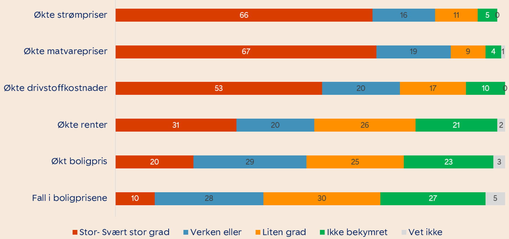 Graf som viser bekymringer i Sørøst-Norge